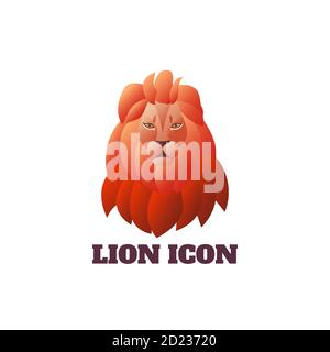 Modello logo Lion. Icona Lion su sfondo bianco. Vettore EPS10 Illustrazione Vettoriale