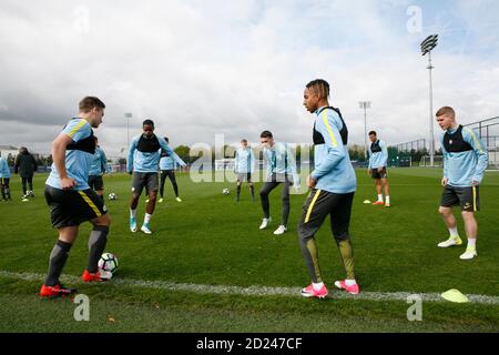 Formazione MCFC Academy MCFC u18 Foto Stock