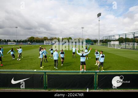 Formazione MCFC Academy MCFC u18 Foto Stock