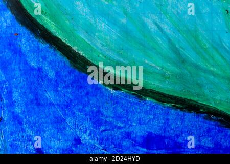 Fondo acrilico dipinto a mano blu astratto. Puzzato, creativo. Foto Stock