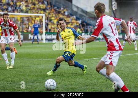 Brondby, Danimarca. 21 maggio 2018. Besar Halimi (18) di Broendby SE visto durante la partita 3F Superliga tra Broendby IF e AAB al Brondby Stadium. (Photo credit: Gonzales Photo - Thomas Rasmussen). Foto Stock