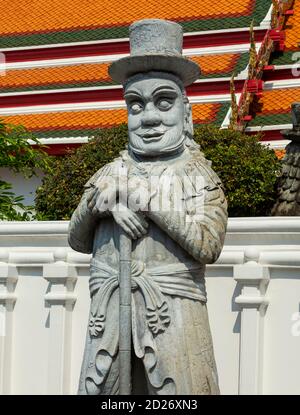 Wat Pho Tempio (statua del guerriero) Bangkok, Thailandia Foto Stock