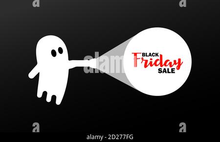 Vendita del Black friday per il banner di Halloween. Prezzo conveniente. Vettore su sfondo isolato. EPS 10 Illustrazione Vettoriale