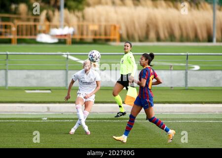 Ofia Jakobsson del Real Madrid e Leila Ouahabi del FC Barcellona durante il campionato femminile spagnolo la Liga Ibergrola calcio Corrispondenza tra reale Foto Stock