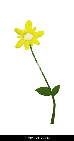 Narciso giallo brillante fiore illustrazione disegnata a mano isolato su bianco sfondo Foto Stock