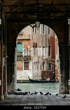 Vista fotografica a Venezia durante le vacanze di Carnevale Foto Stock