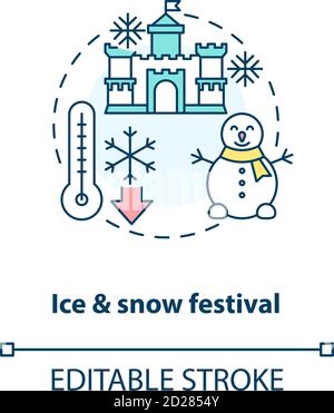 Icona di concetto del festival del ghiaccio e della neve Illustrazione Vettoriale