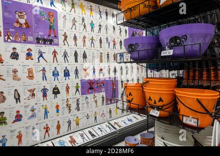 Città in festa di Halloween Display Store, NYC Foto Stock