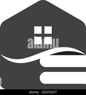 immagine vettoriale dell'icona del logo della scuola di casa Illustrazione Vettoriale