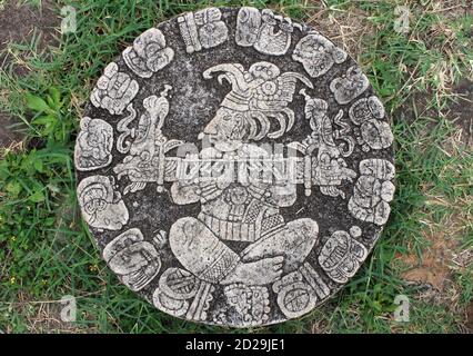 Calendario Maya nel sito archeologico di Tonina. Chiapas, Messico Foto Stock