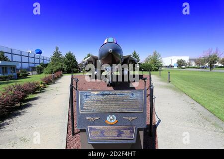 Grumman F-14D Tomcat jet in esposizione permanente Bethpage Long Isola di New York Foto Stock