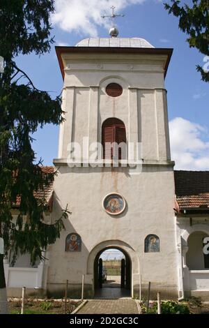 Ingresso al Monastero Cristiano Ortodosso di Ghighiu nella Contea di Prahova, Romania. Foto Stock