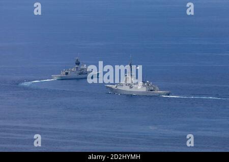 RIMPAC Esercizi militari al largo della costa meridionale di Kona Hawaii con Cruiser nucleare Missle, Virginia Class. Foto Stock