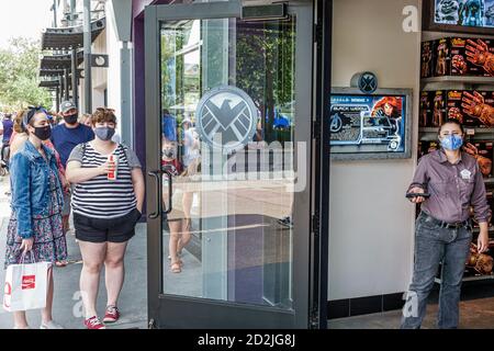 Orlando Florida, Lake Buena Vista, Walt Disney World Resort, Disney Springs, sede centrale di Super Hero, negozio di souvenir, shopping shopper negozi negozi m Foto Stock