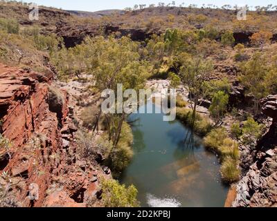 Kalamina Gorge, Parco Nazionale Karijini, Australia Occidentale Foto Stock