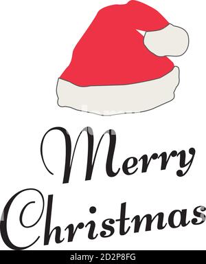 Illustrazione vettoriale di un cappello di Santa. Buon Natale. Illustrazione Vettoriale