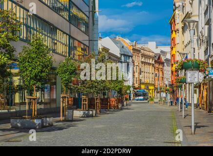 OSTRAVA / REPUBBLICA CECA - 29 SETTEMBRE 2019: Vista sulla strada della città di Ostrava Foto Stock