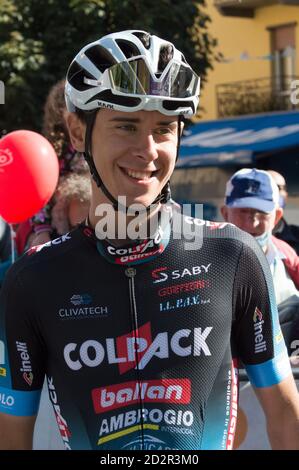 Oggiono (Lc, Italia. oggggiono (lc), Italia, 04 Ott 2020, Antonio Tiberi (ITA) (Team Colpack Ballan) - presente all'inizio del piccolo giro di Lombardia 2020 durante il piccolo Lombardia - under 23 - Street Cycling - Credit: LM/Antonino Caldarella Credit: Antonino Caldarella/LPS/ZUMA Wire/Alamy Live News 2020 Foto Stock