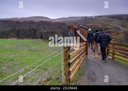 mirador, An Cainc, Diatomita, minería, Trotternish, Highlands, Escoia, Reino Unido Foto Stock