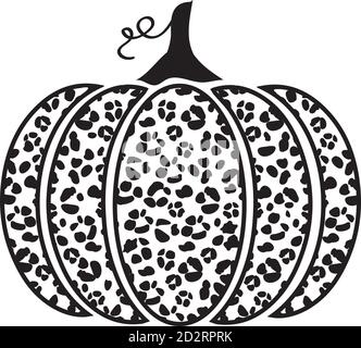 illustrazione vettoriale di una zucca leopardata. Autunno, festa d'autunno. Halloween, giorno del Ringraziamento. Illustrazione Vettoriale