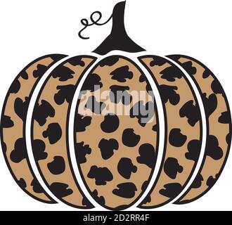 illustrazione vettoriale di una zucca leopardata. Autunno, festa d'autunno. Halloween, giorno del Ringraziamento. Illustrazione Vettoriale