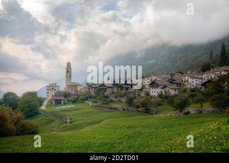 Soglio, Majola, Grigioni, Svizzera, Europa Foto Stock