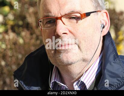 Malcolm Webster arriva a Glasgow High Court dove è in processo per l'assassinio di Claire Morris. Foto Stock