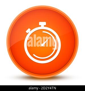Cronometro luxurious arancione rotondo pulsante lucido illustrazione astratta Foto Stock