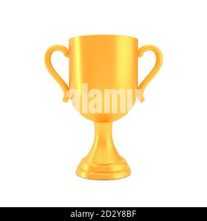 Vincitore del premio Cup, logo del trofeo dorato isolato su sfondo bianco Illustrazione Vettoriale