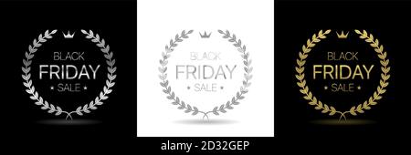Venerdì nero set di etichette Illustrazione Vettoriale