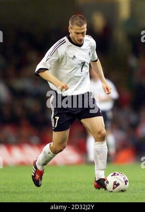 Torsten Frings durante la partita di calcio Germania / Galles allo stadio Millenium. Foto Stock