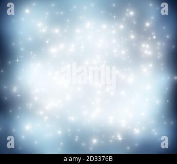 Decorazione di natale blu con sfondo bokeh luci e i fiocchi di neve Foto Stock