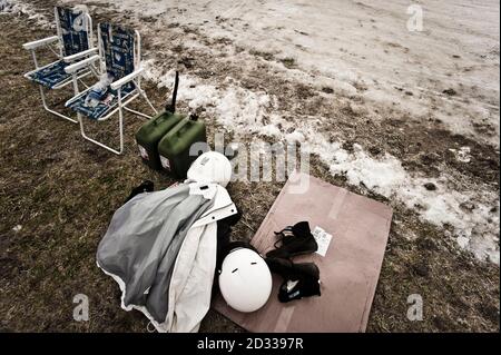 ALTENMARKT, AUSTRIA - 18 GENNAIO 2014: Pitlane al Trofeo storico ghiaccio Foto Stock