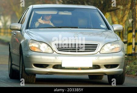 Roy Keane di Manchester United arriva per allenarsi al Carrington Complex di Manchester United. Foto Stock