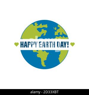Happy Earth Day Banner Illustrazione di un giorno felice terra banner, per la celebrazione della sicurezza ambientale Illustrazione Vettoriale
