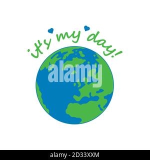 Striscione Happy Earth Day. Illustrazione di un giorno felice della terra, per celebrare la sicurezza ambientale Illustrazione Vettoriale