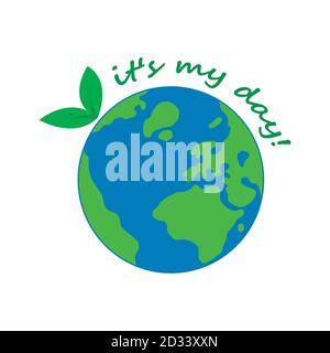 Striscione Happy Earth Day. Illustrazione di un giorno felice della terra, per celebrare la sicurezza ambientale Illustrazione Vettoriale