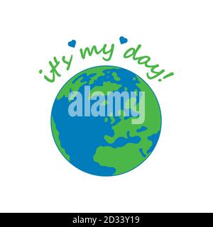 Striscione Happy Earth Day. Illustrazione di un giorno felice della terra, per celebrare la sicurezza ambientale Illustrazione Vettoriale