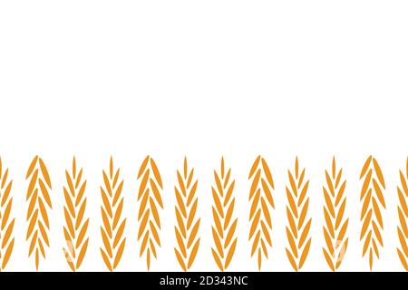 Un insieme di semi di grano, orzo, spighe di segale. Illustrazione vettoriale su sfondo bianco Illustrazione Vettoriale