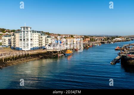 Newhaven Harbour, Newhaven, East Sussex, Regno Unito. Foto Stock