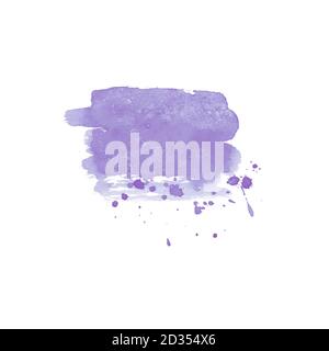 Colorazione astratta disegnata a mano. Elemento di disegno acquerello. Sfondo viola acquerello. Foto Stock