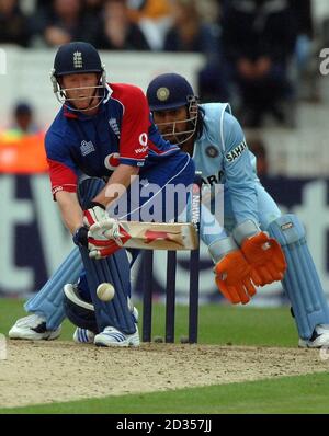 Paul Collingwood in azione durante il Fifth NatWest One Day International a Headingley, Leeds. Foto Stock