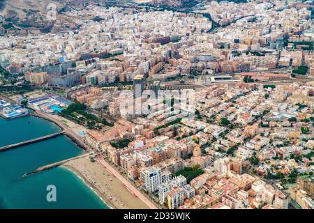 Vista aerea di Almeria, Andalusia, Spagna, Europa Foto Stock