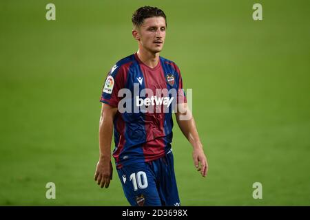 Valencia, Spagna. 13 Settembre 2020. Enis Bardhi di Levante durante la partita la Liga tra Valencia CF e Levante UD disputata allo stadio Mestalla il 13 settembre 2020 a Valencia, Spagna. (Foto di PRESSINPHOTO) Credit: Pro Shots/Alamy Live News Foto Stock