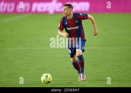 Valencia, Spagna. 13 Settembre 2020. Carlos Clerc di Levante UD durante la partita la Liga tra Valencia CF e Levante UD disputata allo stadio Mestalla il 13 settembre 2020 a Valencia, Spagna. (Foto di PRESSINPHOTO) Credit: Pro Shots/Alamy Live News Foto Stock