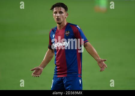 Valencia, Spagna. 13 Settembre 2020. Enis Bardhi di Levante UD durante la partita la Liga tra Valencia CF e Levante UD disputata allo stadio Mestalla il 13 settembre 2020 a Valencia, Spagna. (Foto di PRESSINPHOTO) Credit: Pro Shots/Alamy Live News Foto Stock