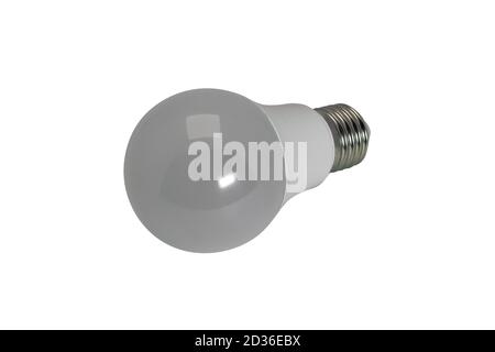 I moderni riflettori a LED si isolano da vicino su uno sfondo bianco. Foto Stock