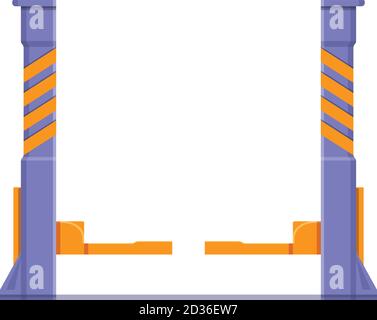 Icona del sollevatore a due colonne. Cartoon di due post auto ascensore vettore icona per il web design isolato su sfondo bianco Illustrazione Vettoriale