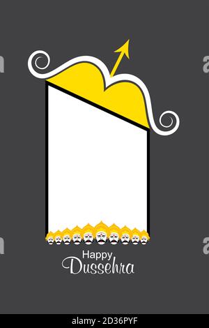 Illustrazione di arco e frecce in Happy Dussehra festival dell India sullo sfondo Illustrazione Vettoriale