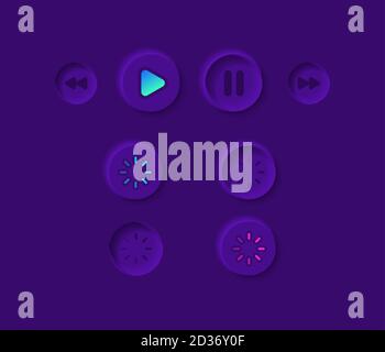 Kit elementi UI lettore video Illustrazione Vettoriale